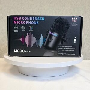 Onikuma M830 USB Condenser Microphone RGB Gaming Streaming Noise Reduction Black